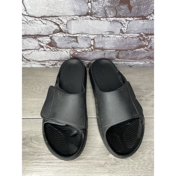 OOFOS OOAHH SPORT FLEX MATTE BLACK SLIDE SANDALS UNISEX Men Sz 11M US/44EU main image 5